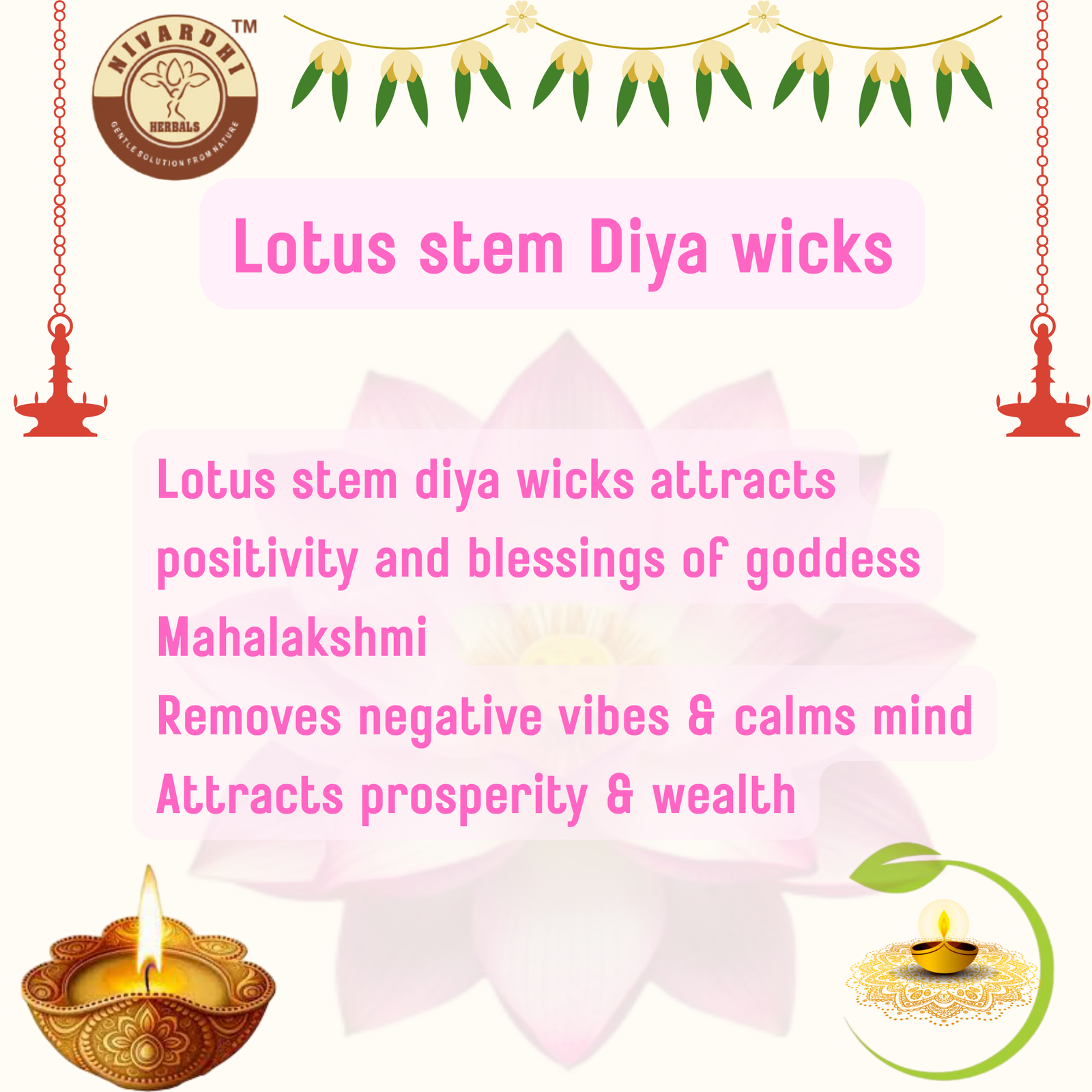 Lotus stem (diya / deepam) lamp wick (Thamarai thandu thiri) - Image 4