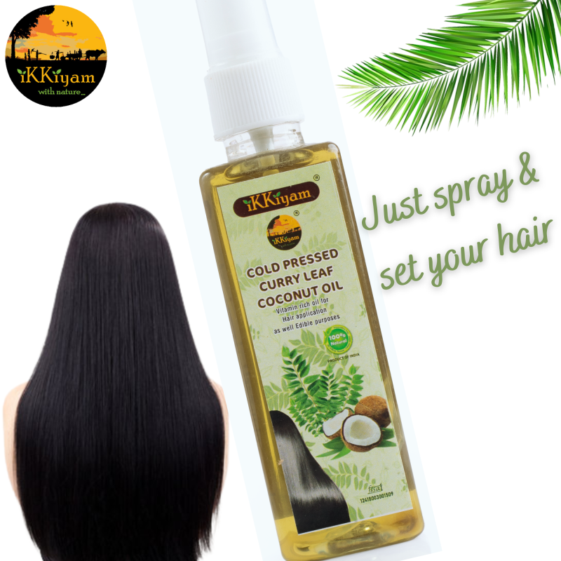 Cold pressed Curry Leaf Coconut Oil 100 ml SPRAY bottle
