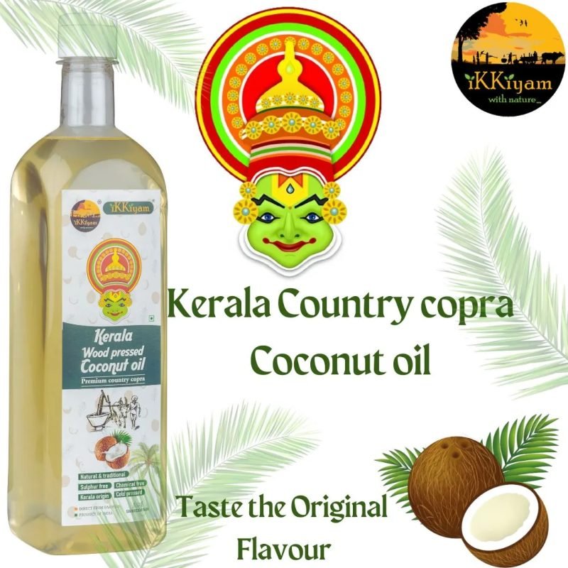 Kerala Wood pressed Coconut oil 1 Litre | Country copra from Kerala - Image 2