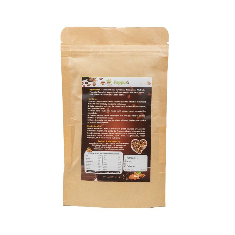 PappuG Dry fruits, Nuts & Seeds Mix | Power Pack Nutrition with Cocoa (Choco) | NO sugar added | 100% Natural health mix 100 grams - Image 2