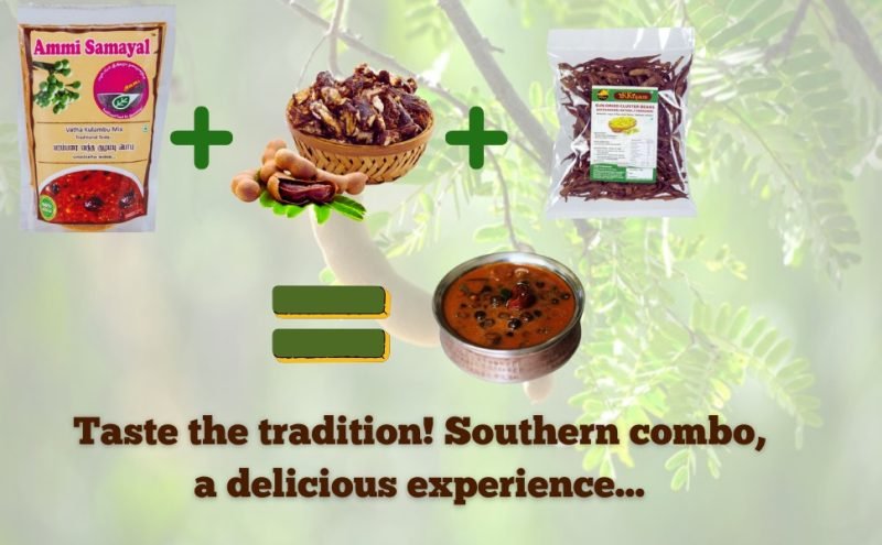 Combo of Vathakulambhu powder 100g  | Kothavarai vathal 100g | Aged Tamarind 500g - South indian tradition - Image 2