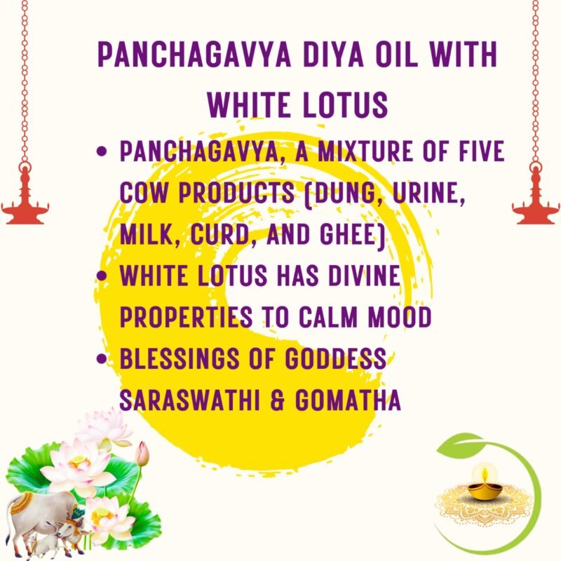 Nivardhi Herbals Panchagavya diya oil with White lotus | Blend of Panchagavya ark & white lotus benefits for pooja | 500ml - Image 6